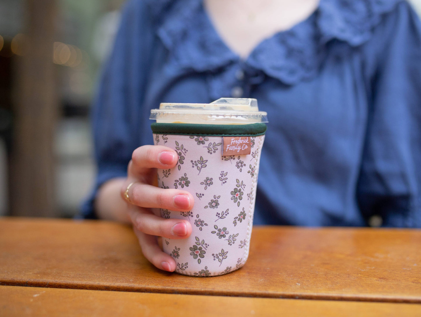 Frederick Family Co. - Reusable Iced Coffee Sleeve, Cute Cup Holder Drink Sleeve, Coffee Lover Gift, Cold Drink Sleeve for Iced Coffee Cups