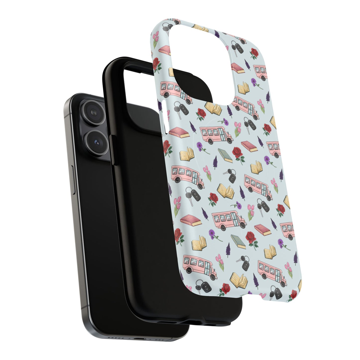 Phone Case — Vintage Book & Travel Pattern Tough Magnetic Case