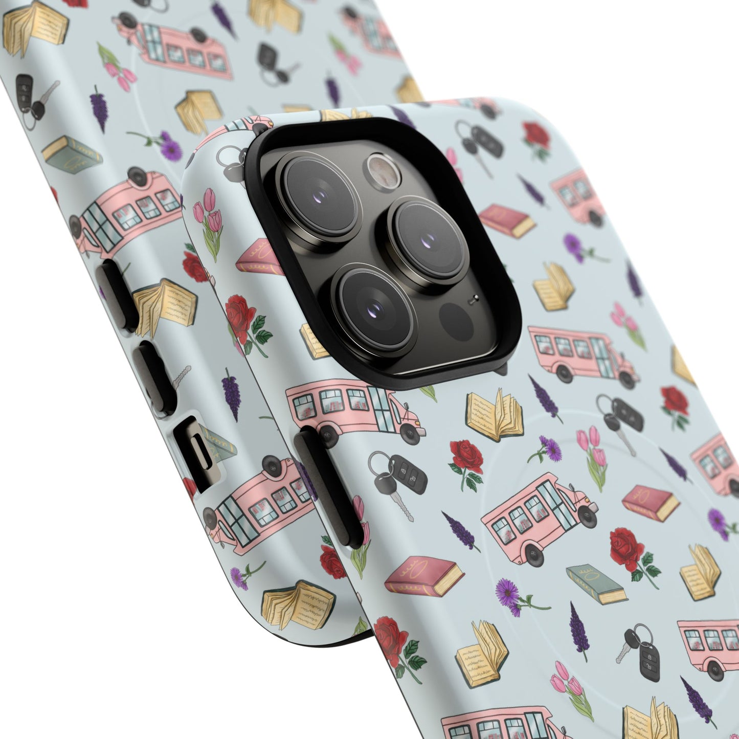 Phone Case — Vintage Book & Travel Pattern Tough Magnetic Case