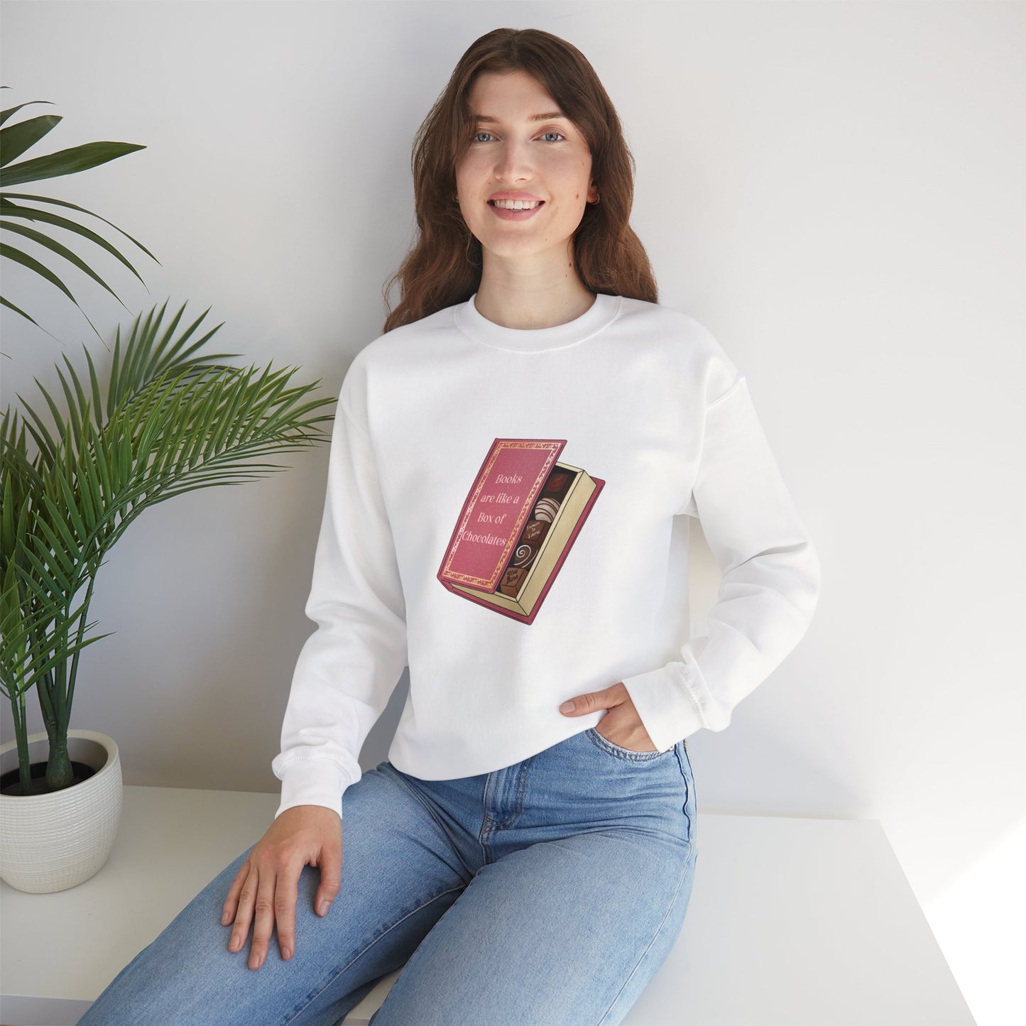 Books are like a box of chocolates Crewneck Sweatshirt