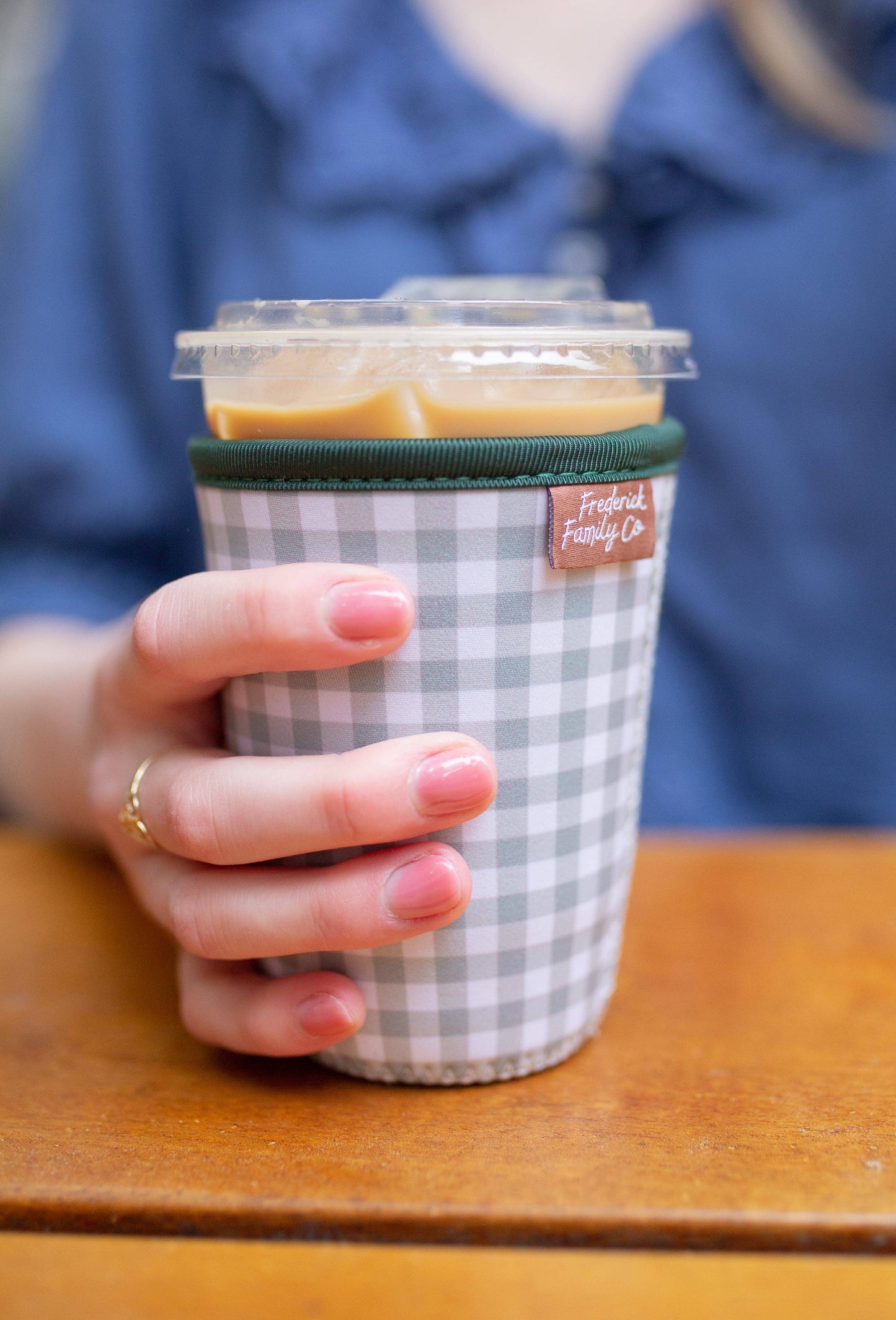 Frederick Family Co. - Reusable Iced Coffee Sleeve, Cute Cup Holder Drink Sleeve, Coffee Lover Gift, Cold Drink Sleeve for Iced Coffee Cups