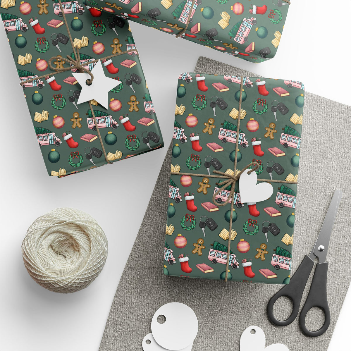 Bookmobile Doodle Wrapping Paper