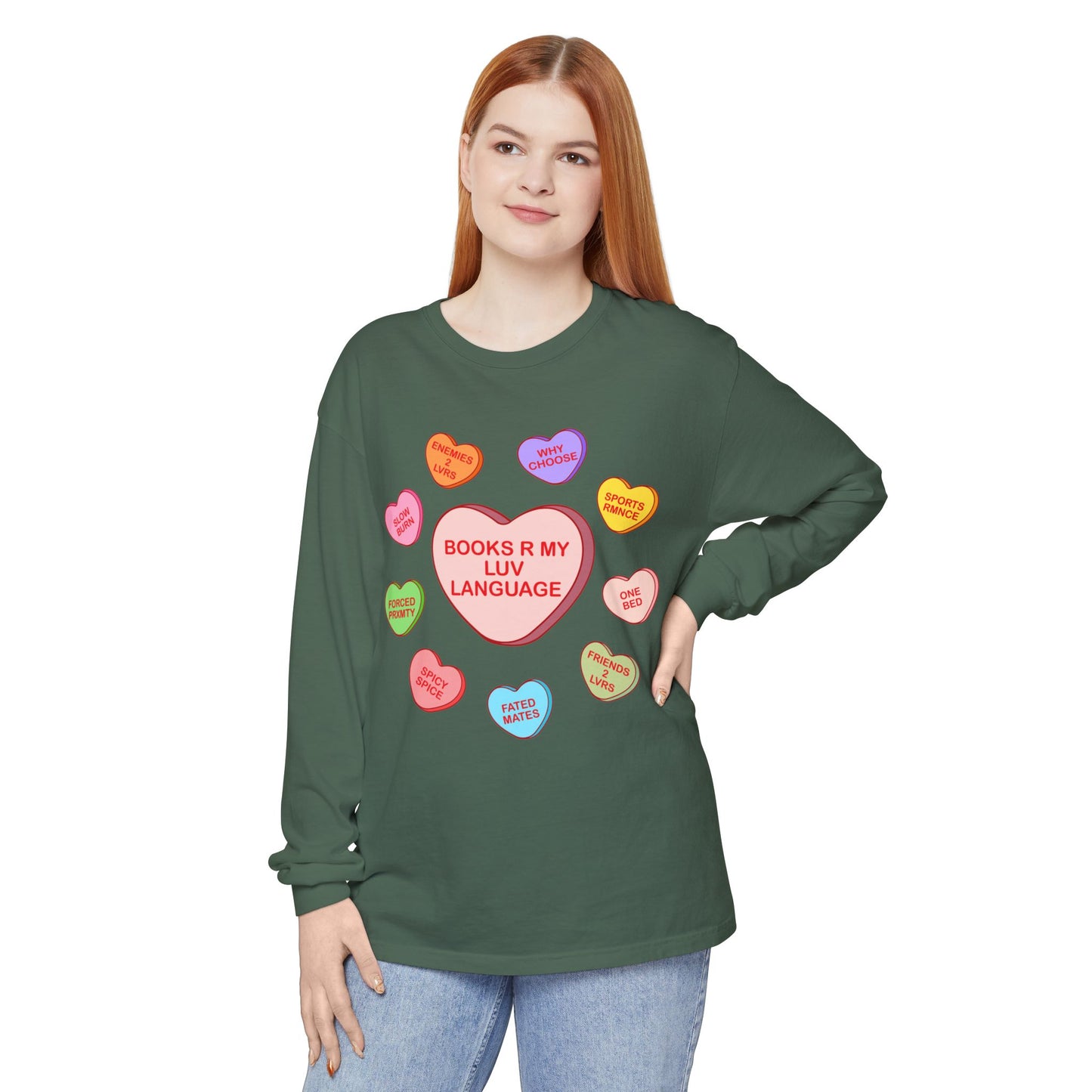 Bookish Candy Heart's Long Sleeve Tee