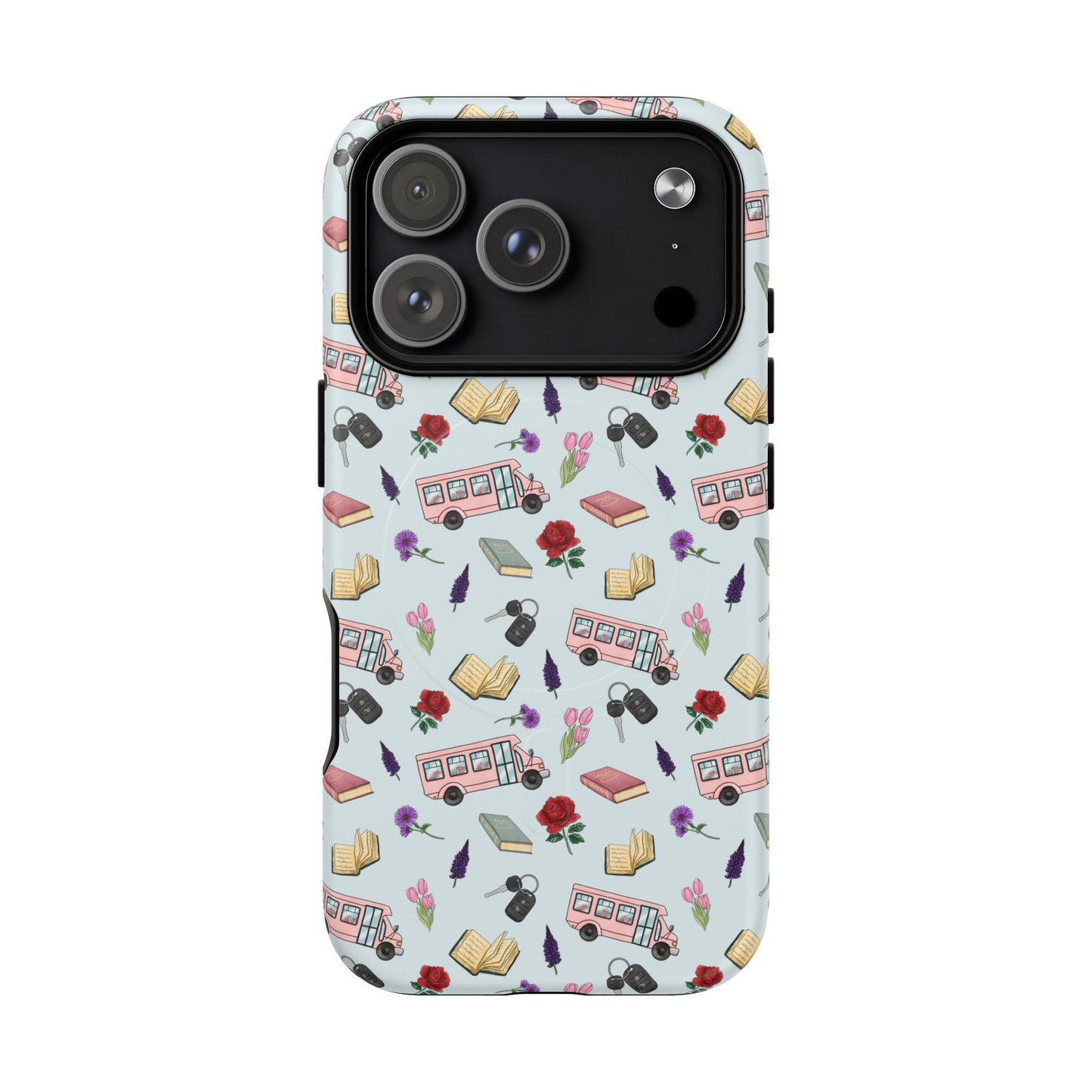 Phone Case — Vintage Book & Travel Pattern Tough Magnetic Case