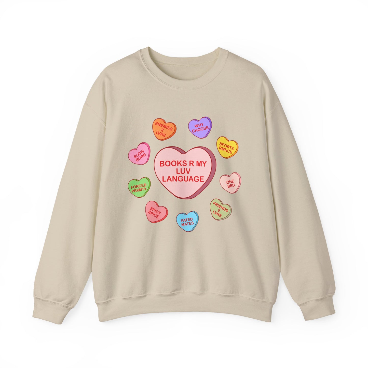 Bookish Candy hearts Crewneck Sweatshirt