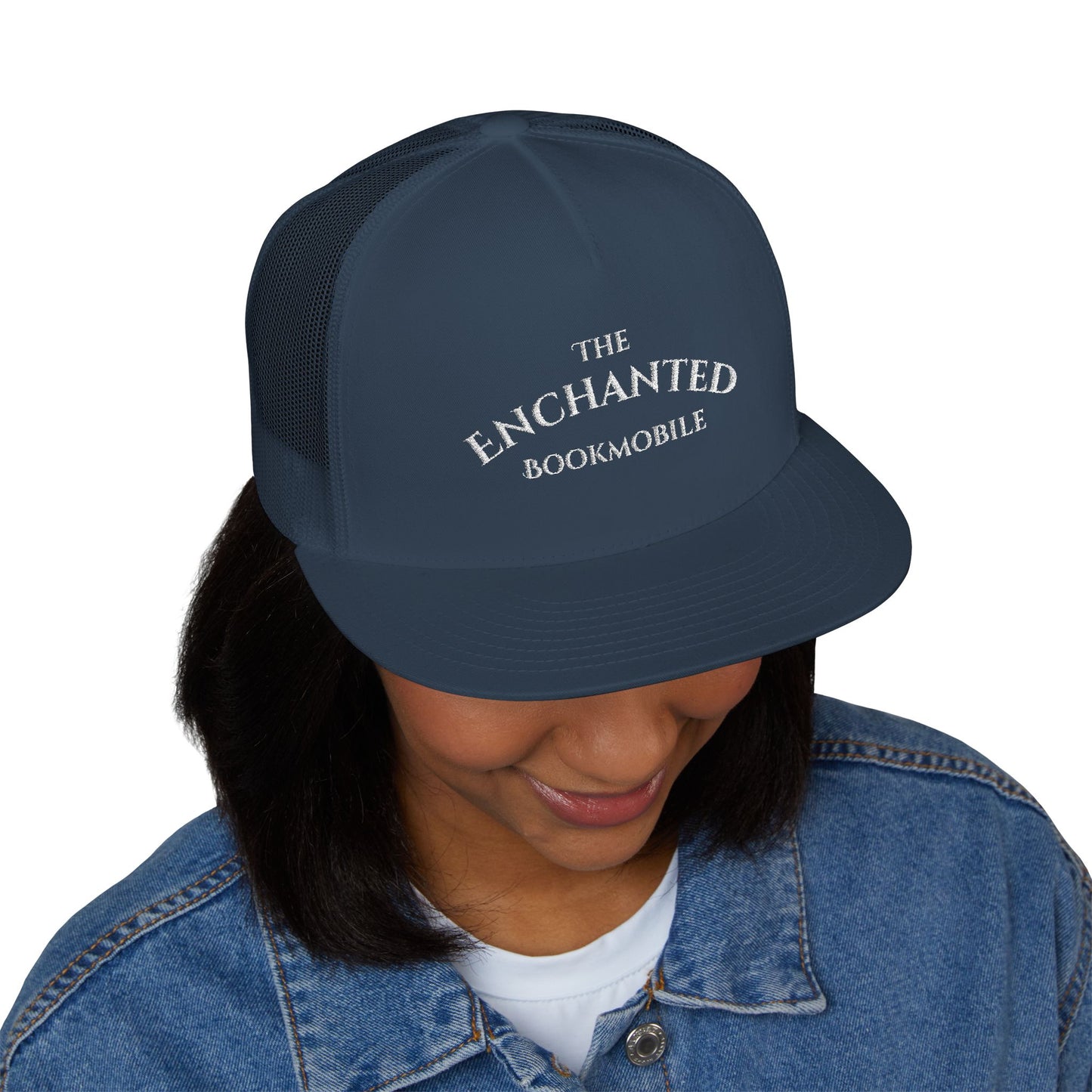 Enchanted Bookmobile Trucker Cap (White Embroidery)