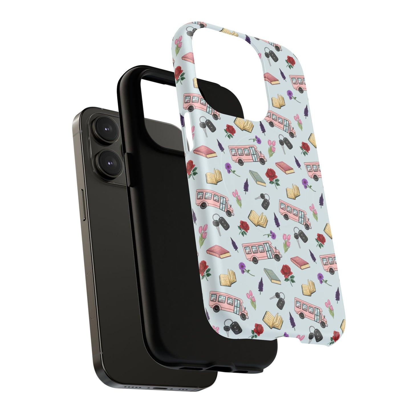 Phone Case — Vintage Book & Travel Pattern Tough Magnetic Case
