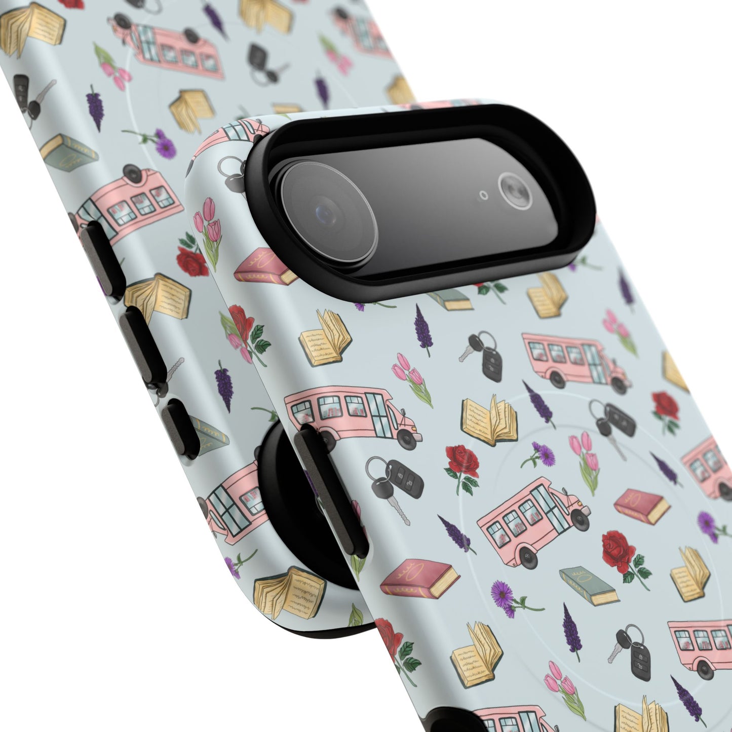 Phone Case — Vintage Book & Travel Pattern Tough Magnetic Case