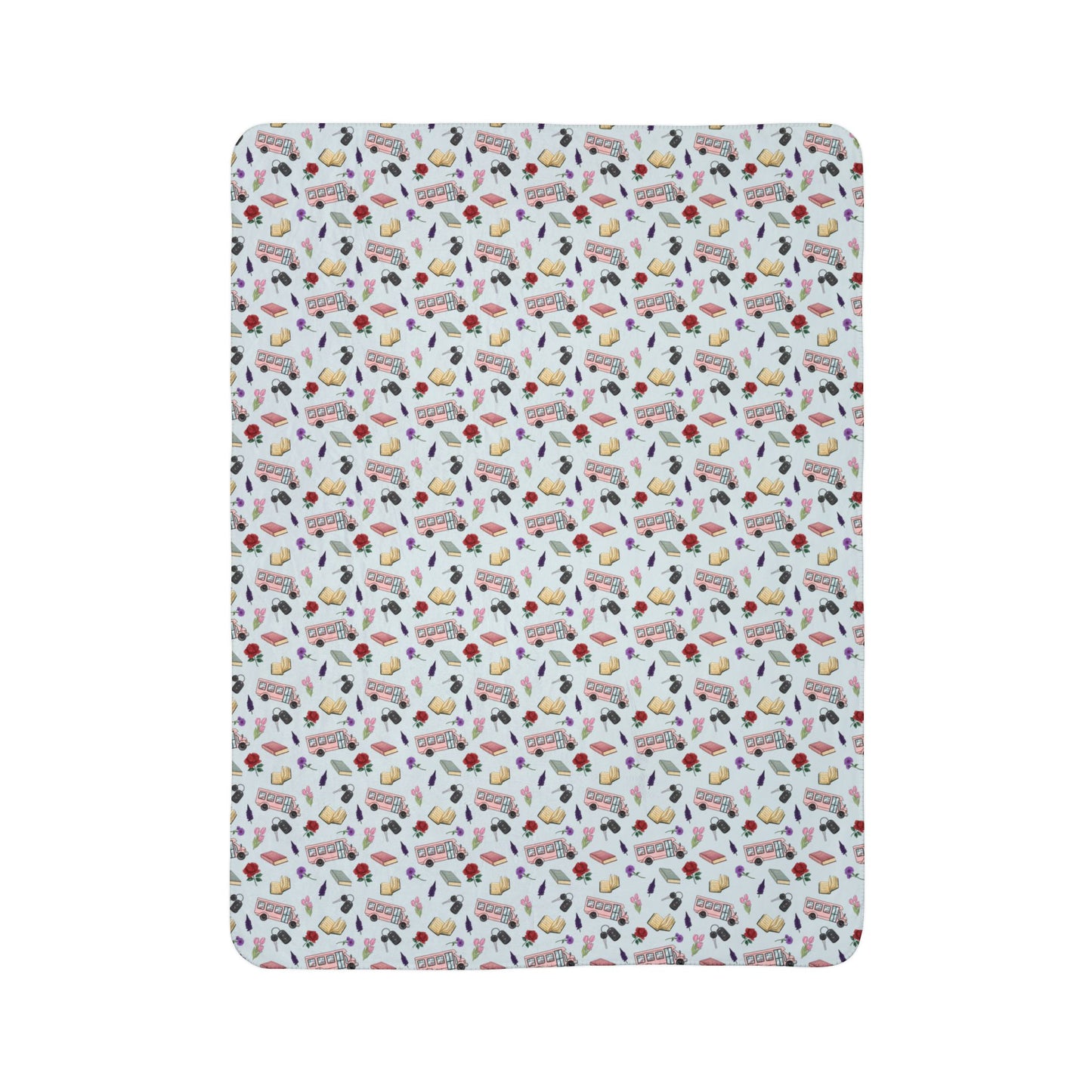 The Enchanted Bookmobile Doodle Sherpa Blanket