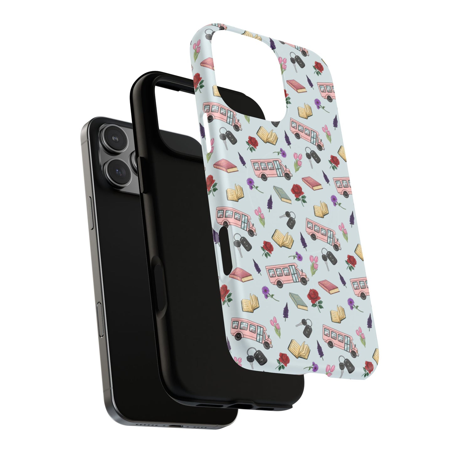 Phone Case — Vintage Book & Travel Pattern Tough Magnetic Case