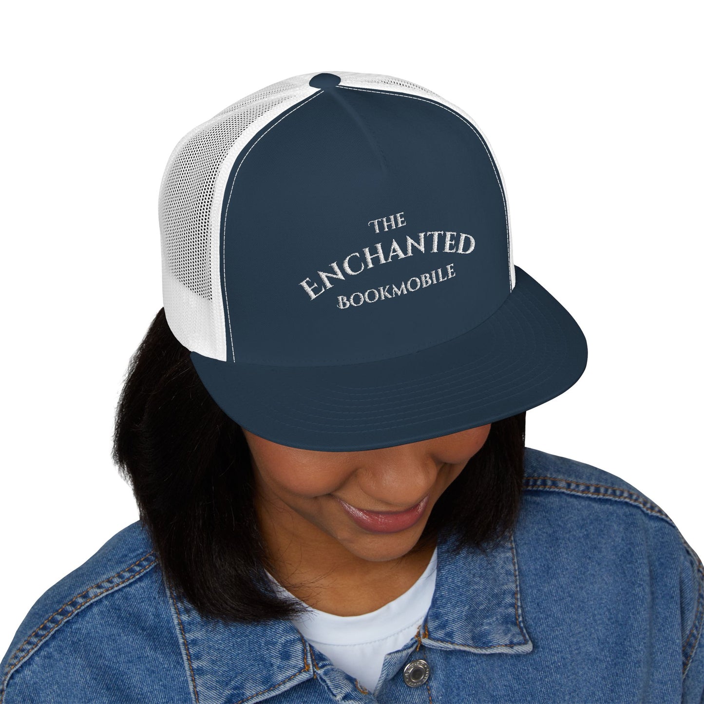 Enchanted Bookmobile Trucker Cap (White Embroidery)