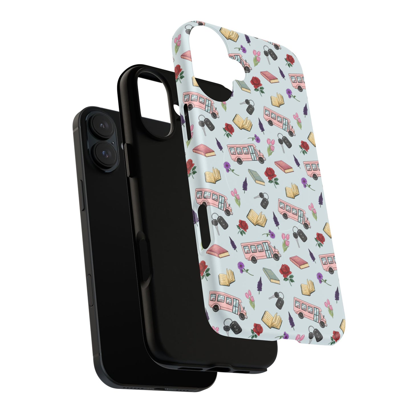 Phone Case — Vintage Book & Travel Pattern Tough Magnetic Case