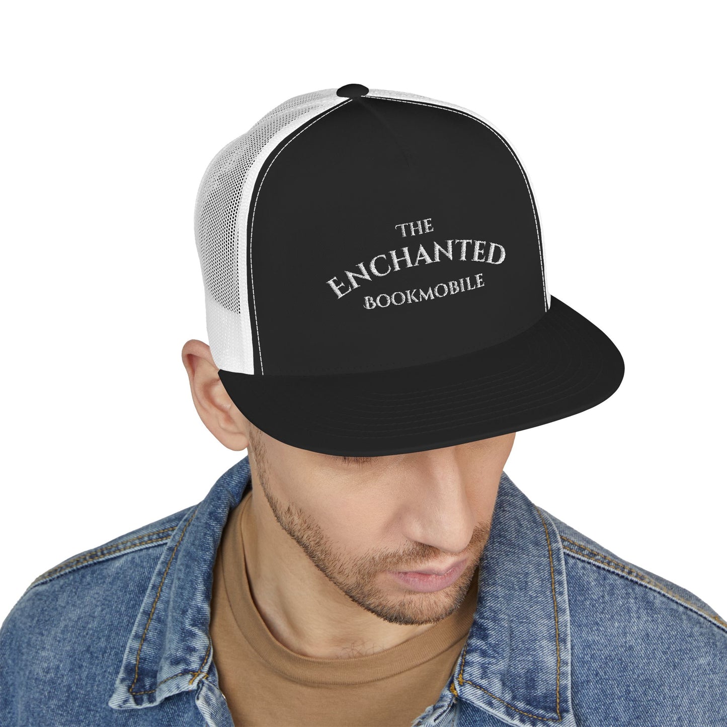 Enchanted Bookmobile Trucker Cap (White Embroidery)