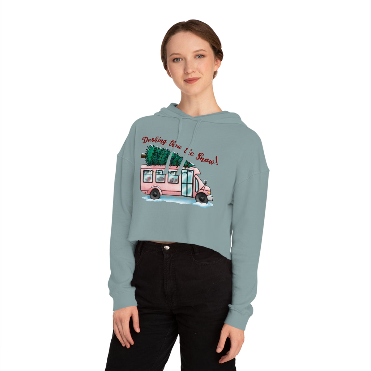 TEB Dashing Through the Snow Cropped Hoodie