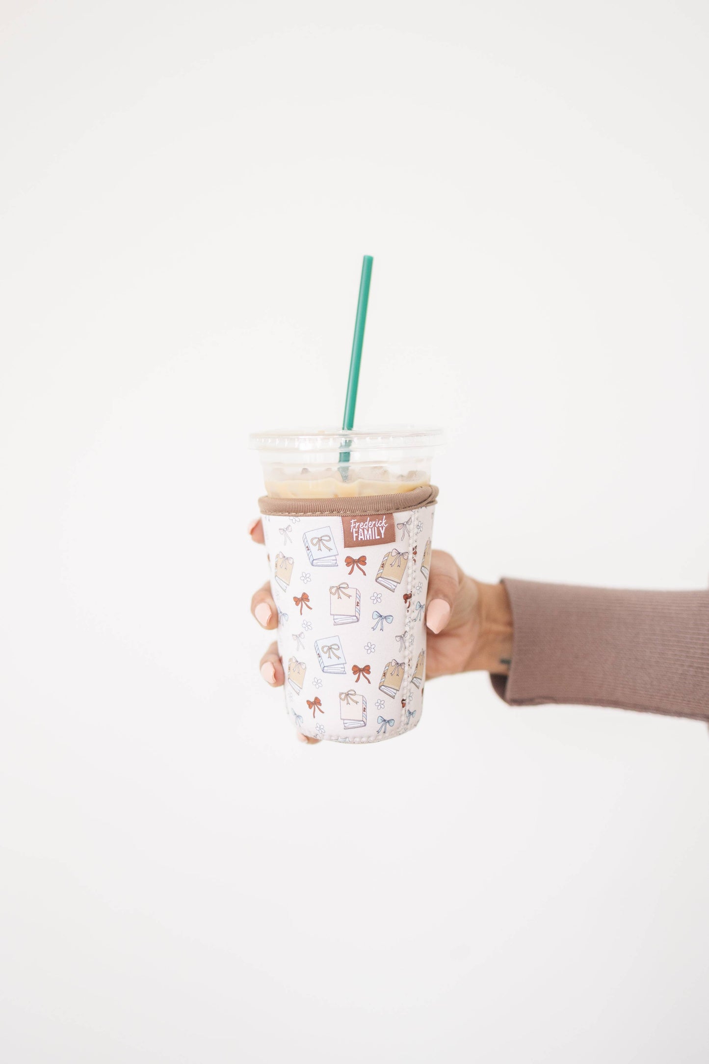 Frederick Family Co. - Reusable Iced Coffee Sleeve, Cute Cup Holder Drink Sleeve, Coffee Lover Gift, Cold Drink Sleeve for Iced Coffee Cups