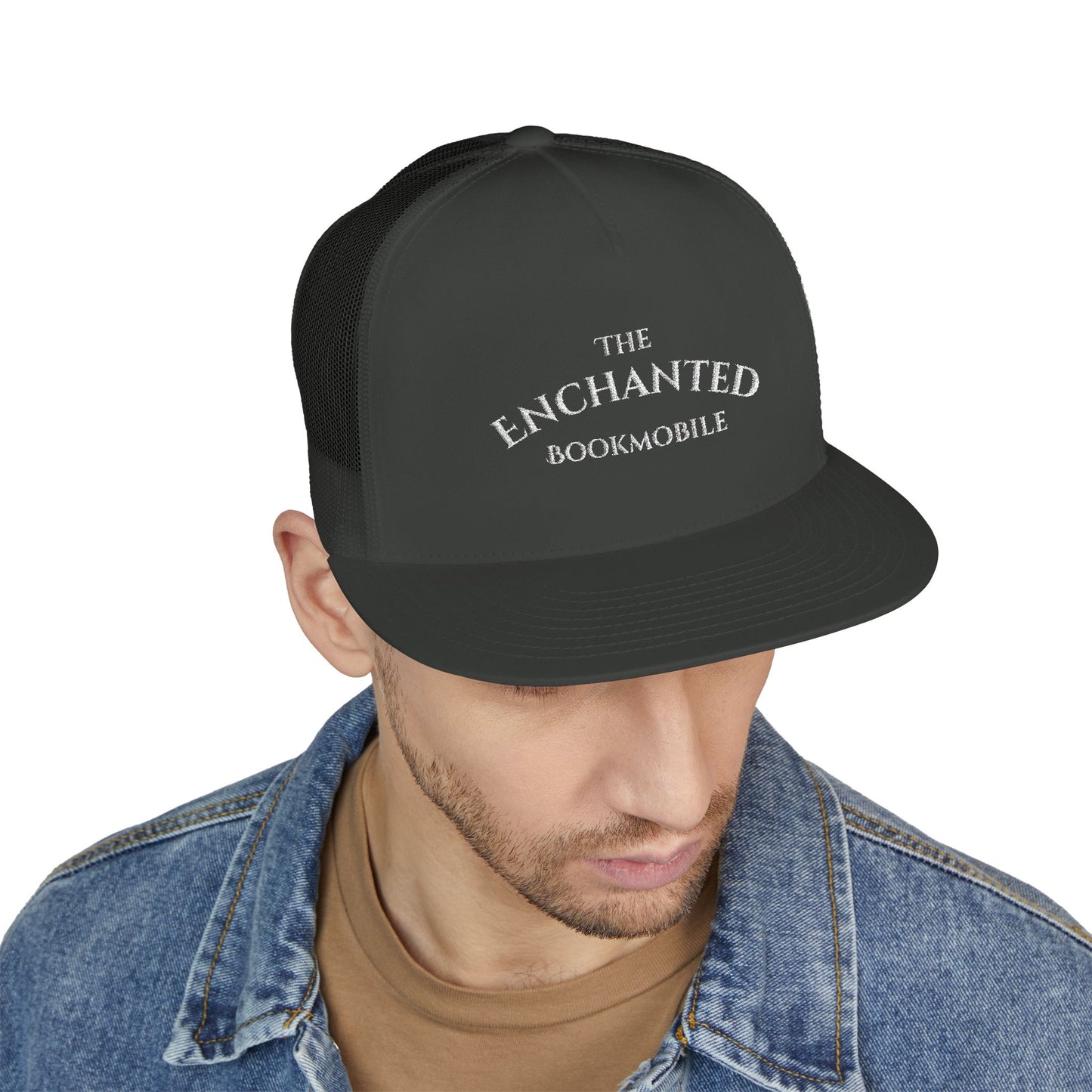 Enchanted Bookmobile Trucker Cap (White Embroidery)