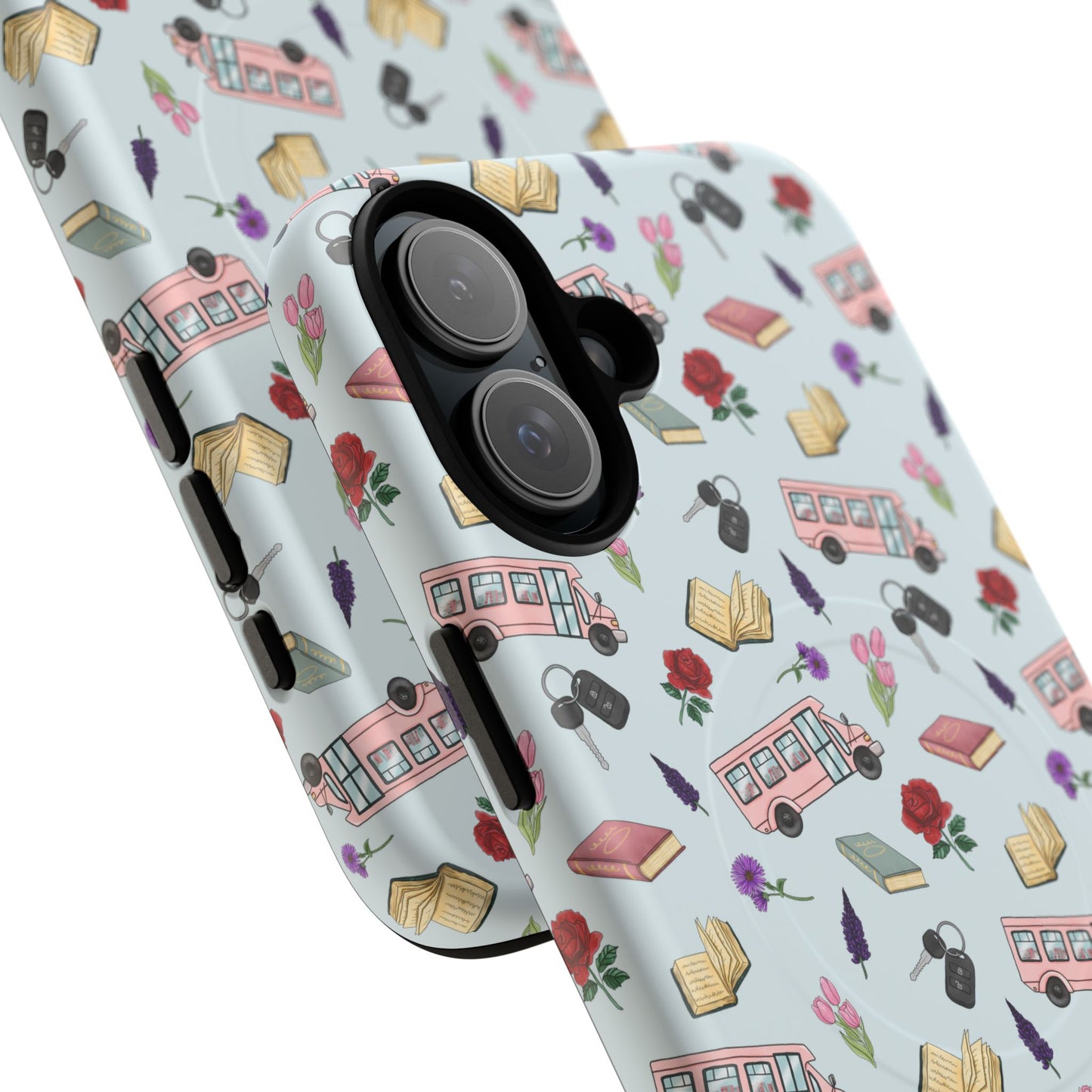 Phone Case — Vintage Book & Travel Pattern Tough Magnetic Case