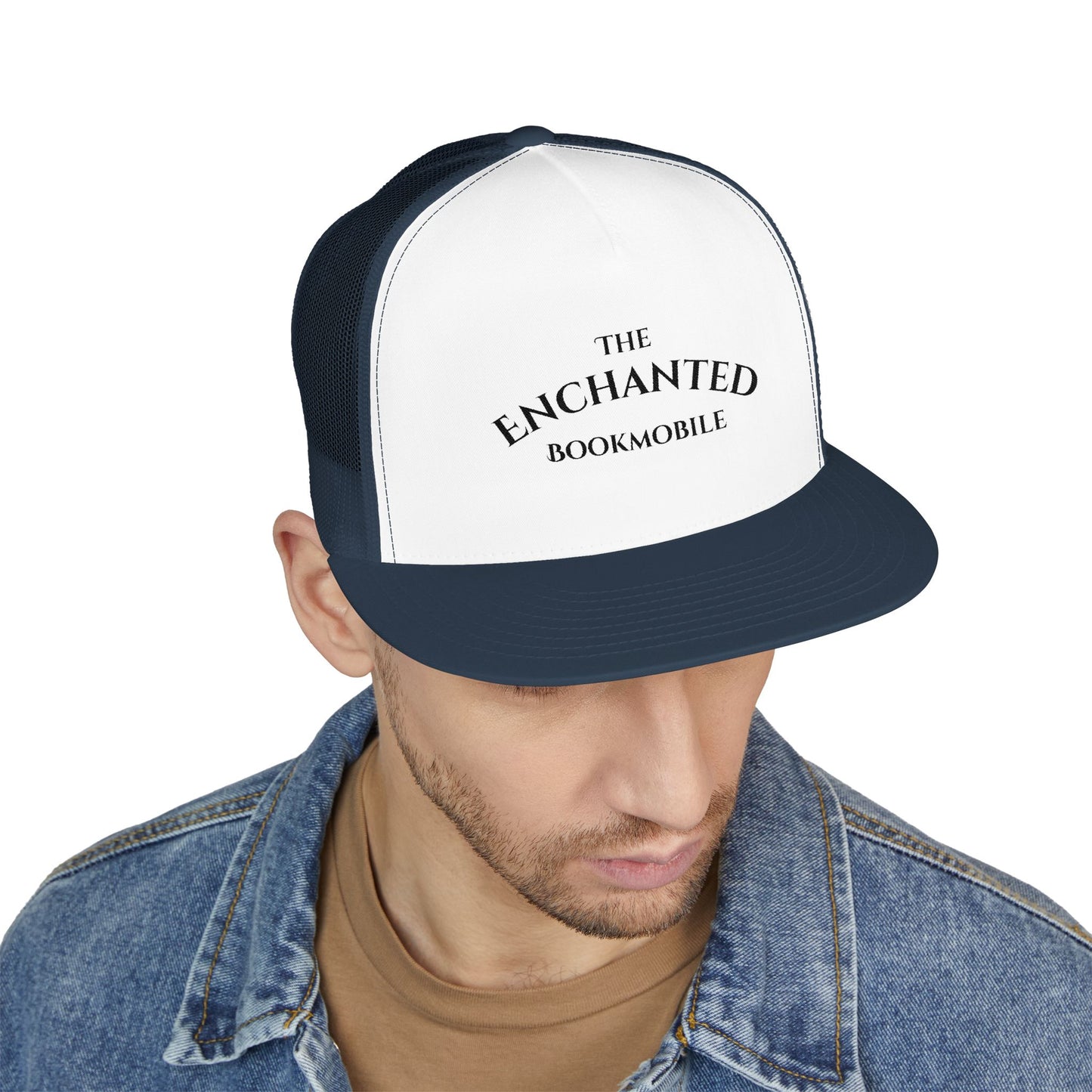 Enchanted Bookmobile Trucker Cap (Black Embroidery)
