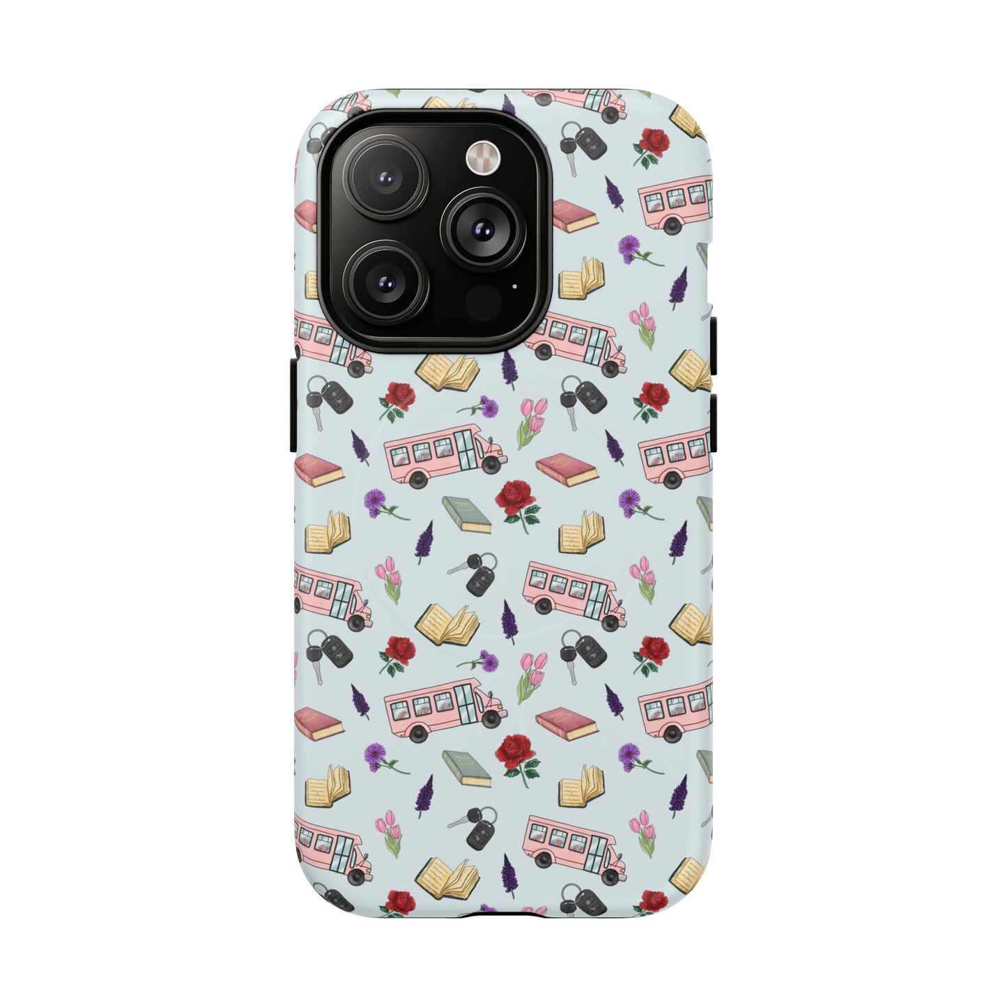 Phone Case — Vintage Book & Travel Pattern Tough Magnetic Case