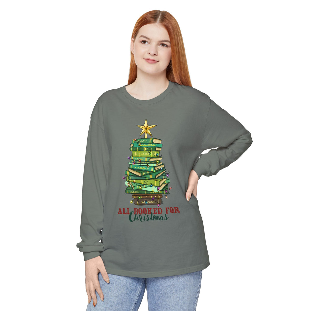 All Booked for Christmas Long Sleeve Tee