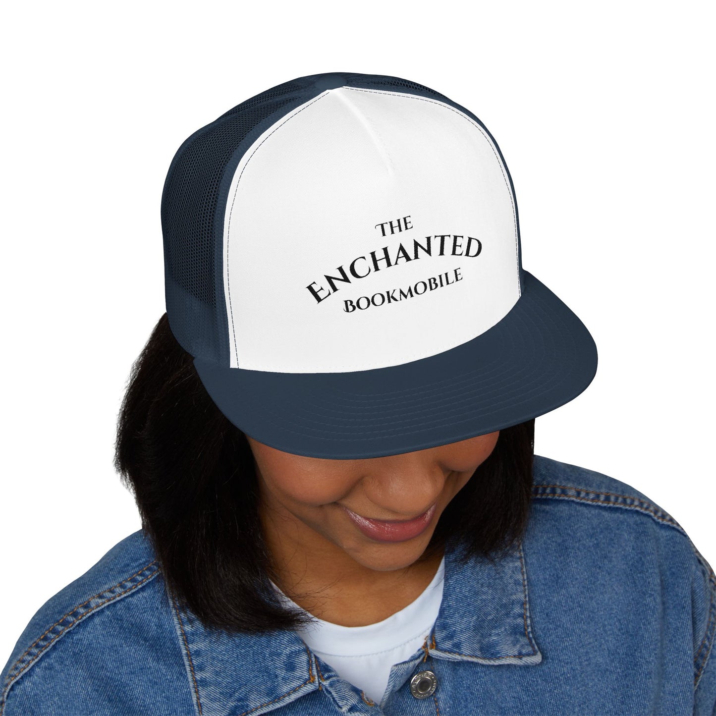 Enchanted Bookmobile Trucker Cap (Black Embroidery)