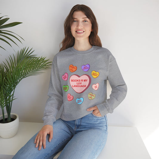 Bookish Candy hearts Crewneck Sweatshirt