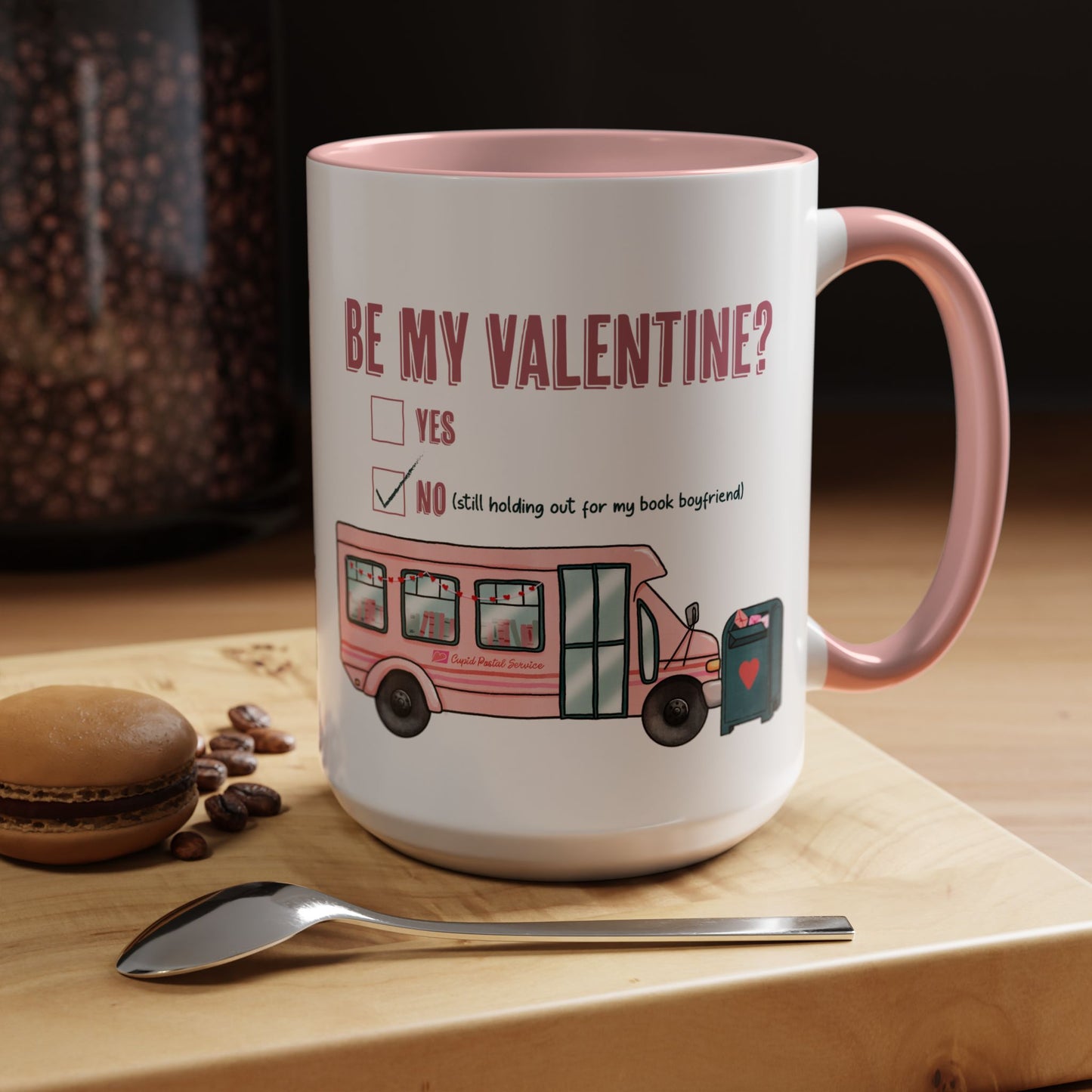 Be my Valentine Pink Bus Coffee Mug