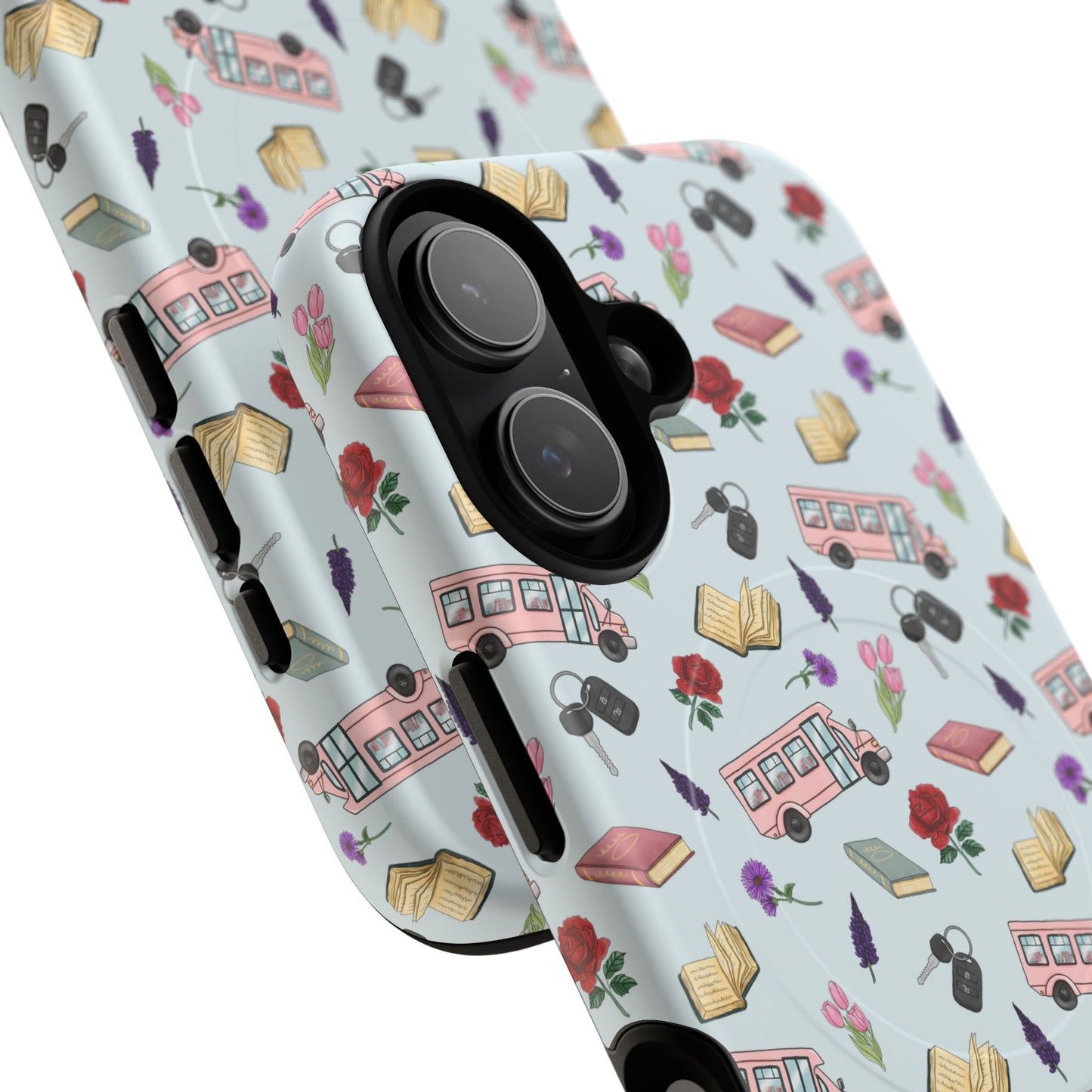 Phone Case — Vintage Book & Travel Pattern Tough Magnetic Case
