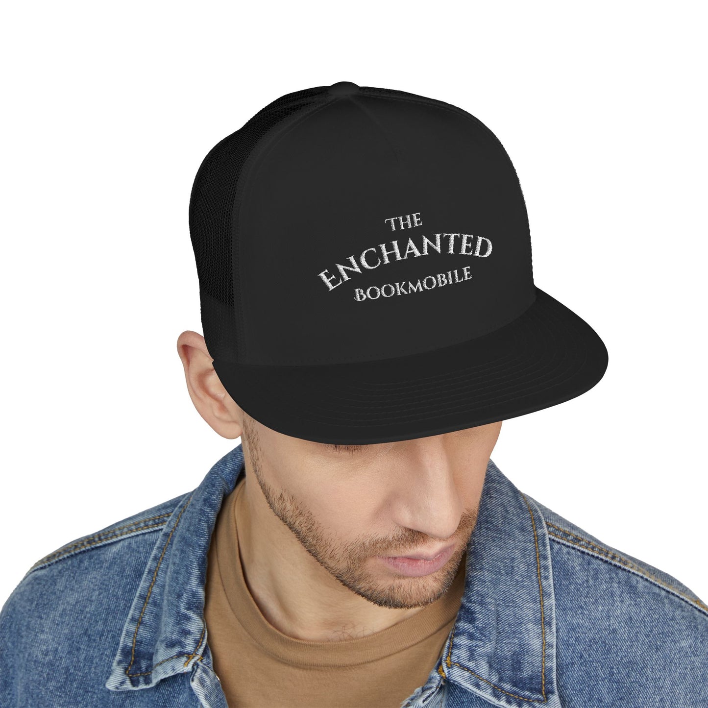 Enchanted Bookmobile Trucker Cap (White Embroidery)