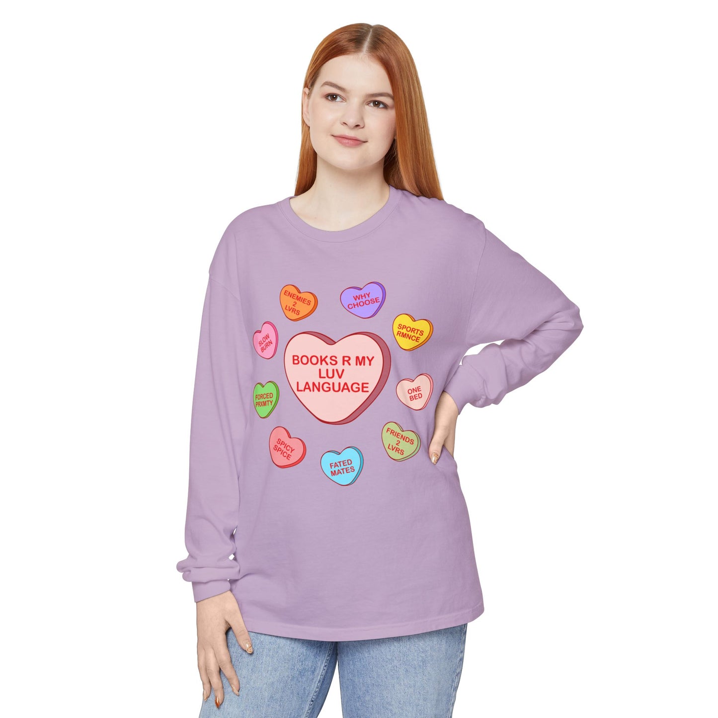 Bookish Candy Heart's Long Sleeve Tee
