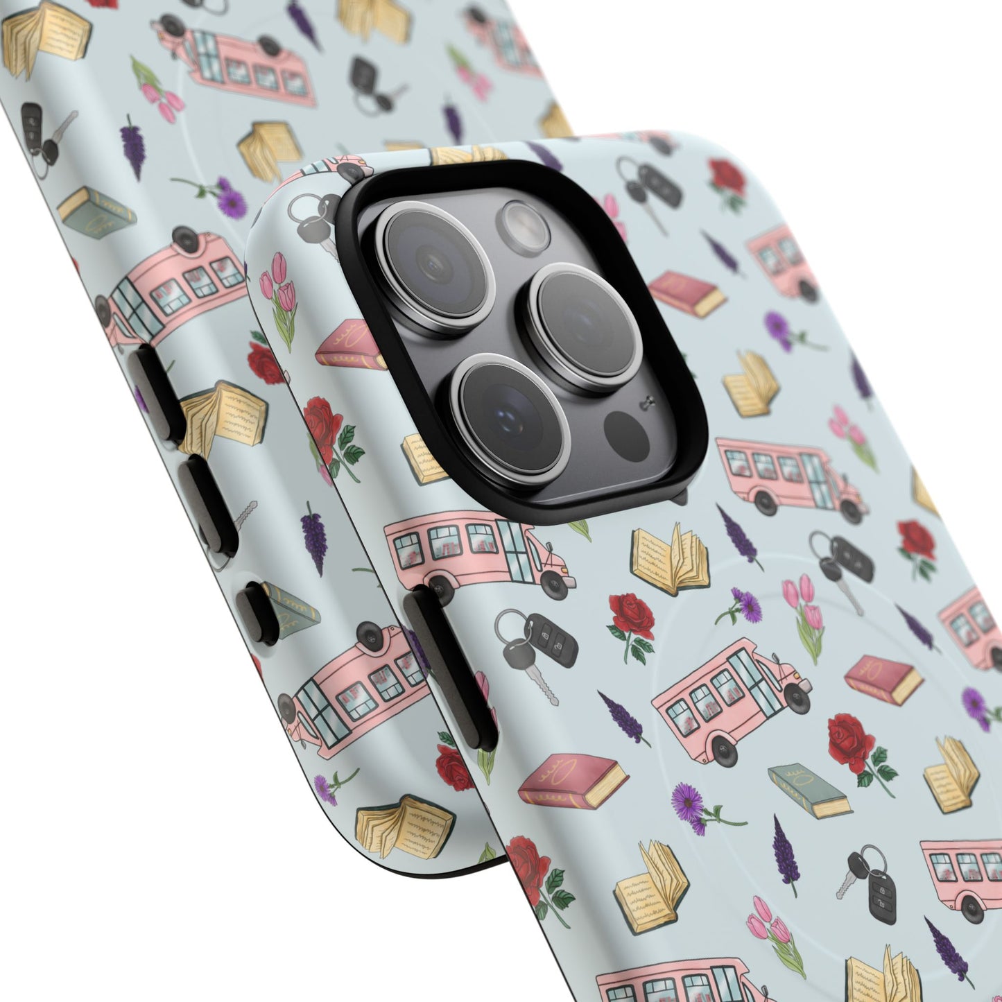 Phone Case — Vintage Book & Travel Pattern Tough Magnetic Case