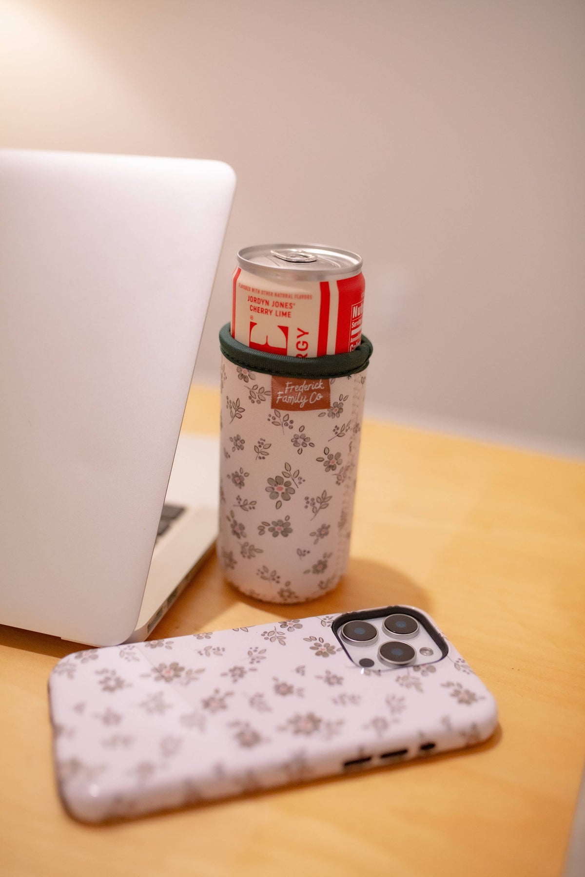 Frederick Family Co. - Slim Can Drink Sleeves- Reusable Neoprene Coolers with Aesthetic Patterns, 12oz Skinny Can Holder for Seltzer Energy Drinks