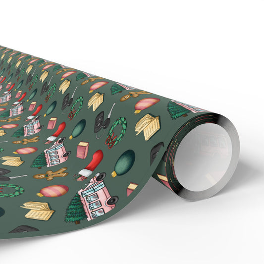 Bookmobile Doodle Wrapping Paper