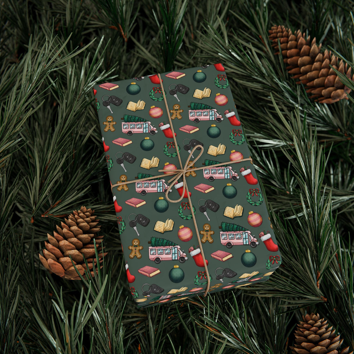 Bookmobile Doodle Wrapping Paper