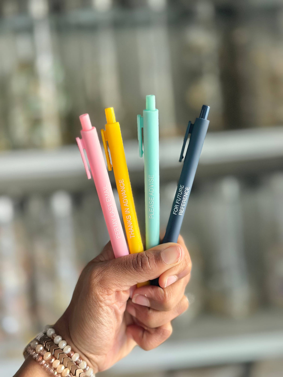 Little Lovelies Studio - Passive Aggressive Office Lingo Pen Set – Set of 4 Black Ink