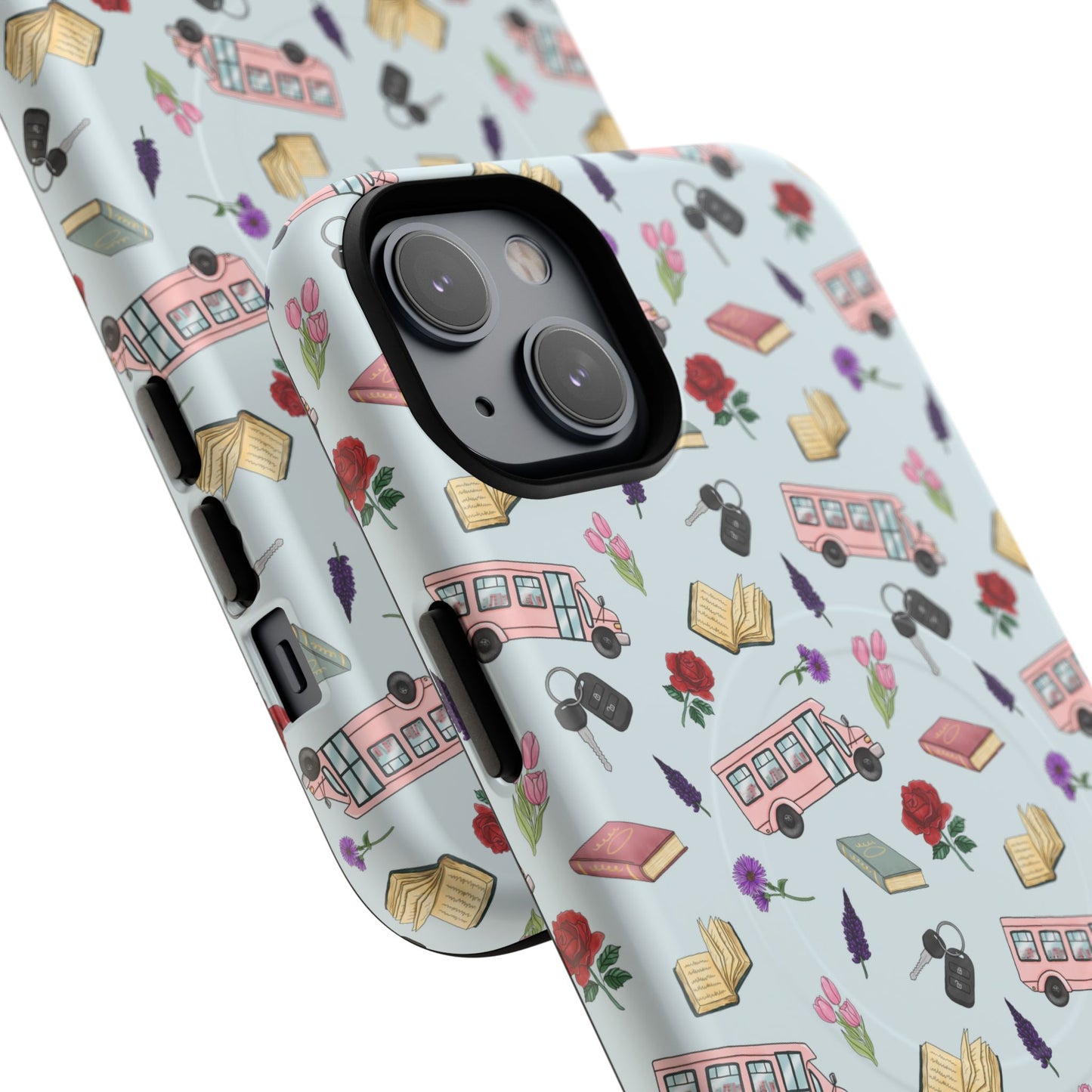 Phone Case — Vintage Book & Travel Pattern Tough Magnetic Case
