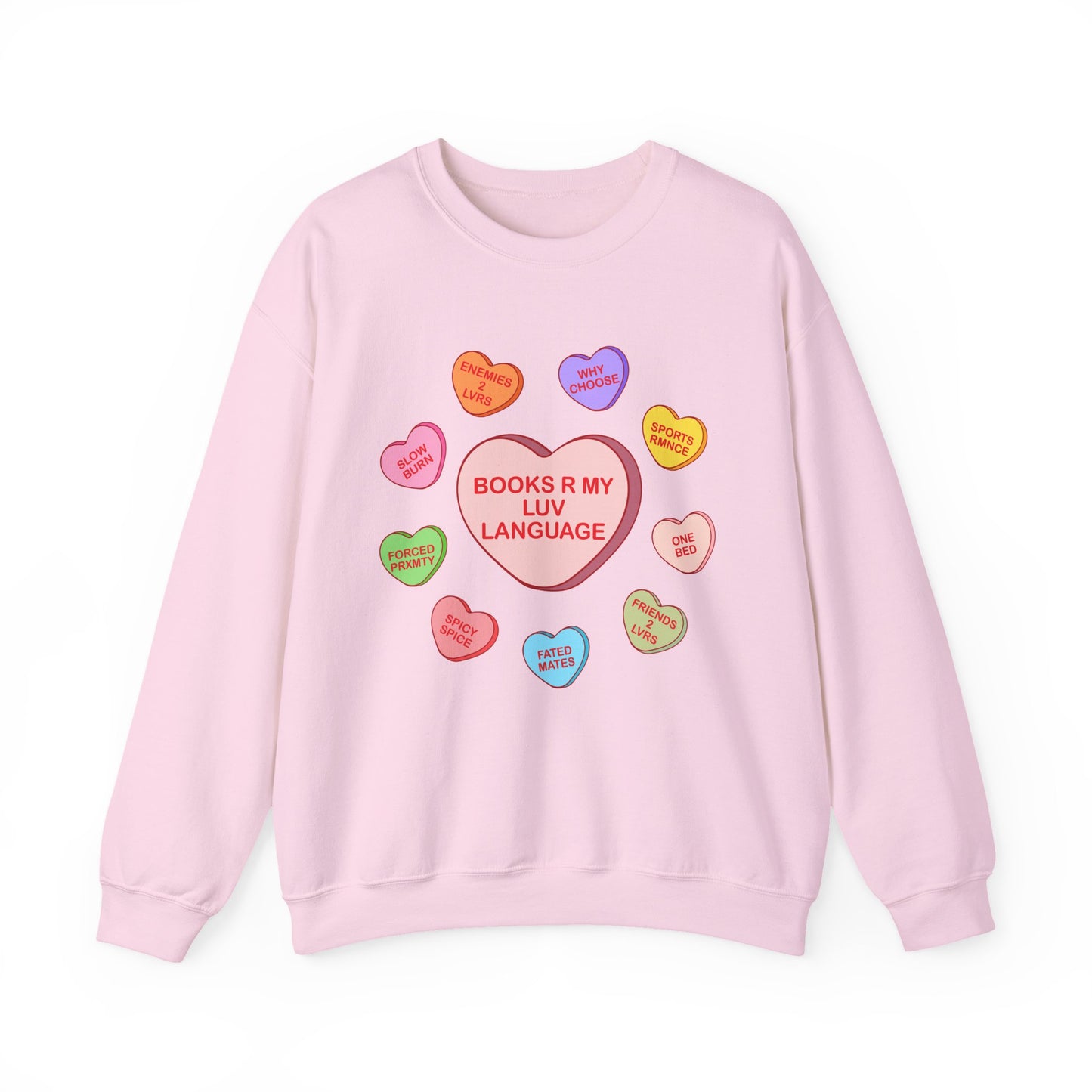 Bookish Candy hearts Crewneck Sweatshirt
