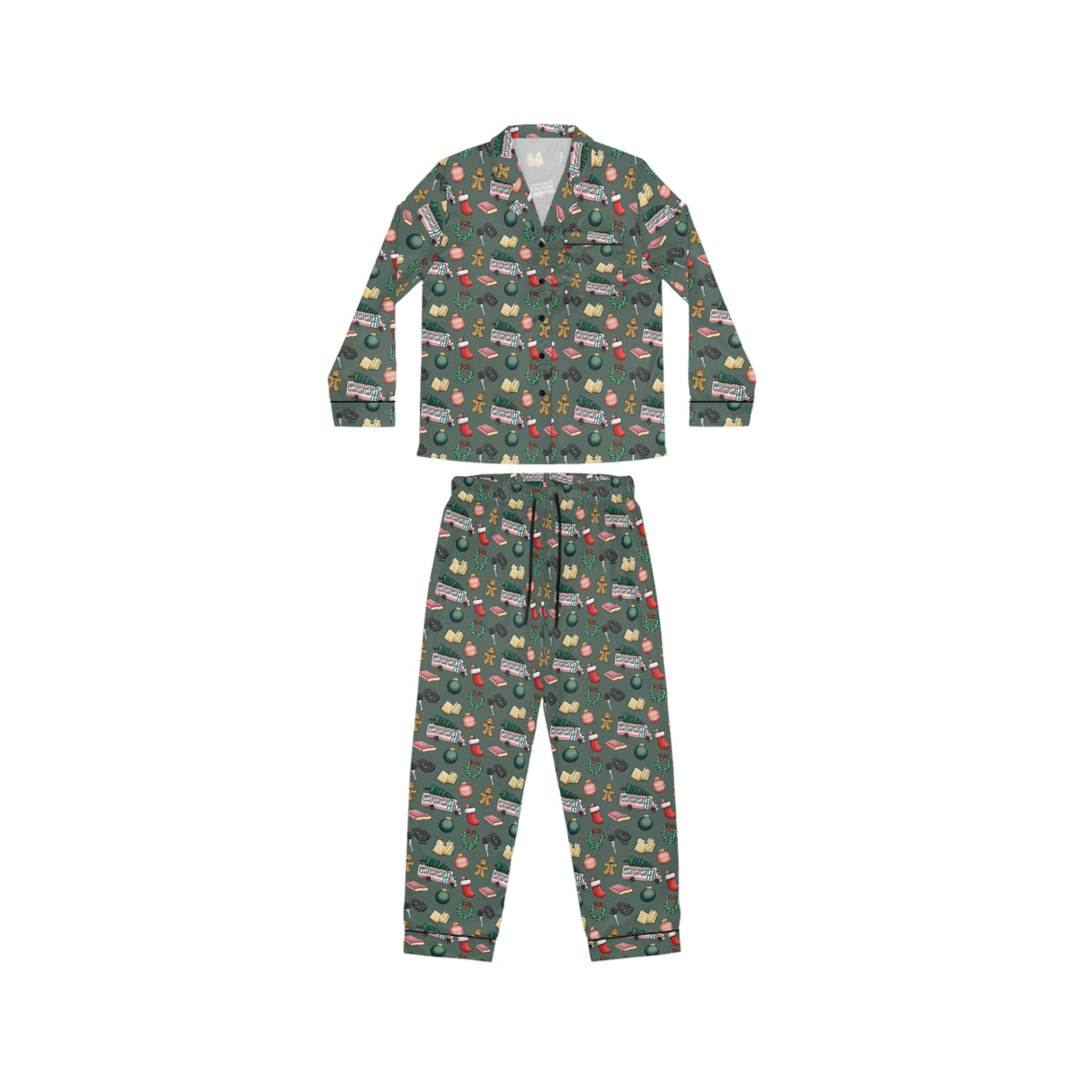 TEB Christmas Doodle Women's Satin Pajama Set