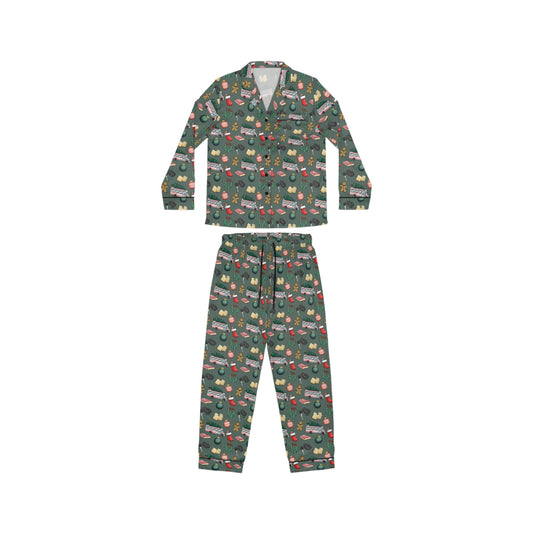 TEB Christmas Doodle Women's Satin Pajama Set