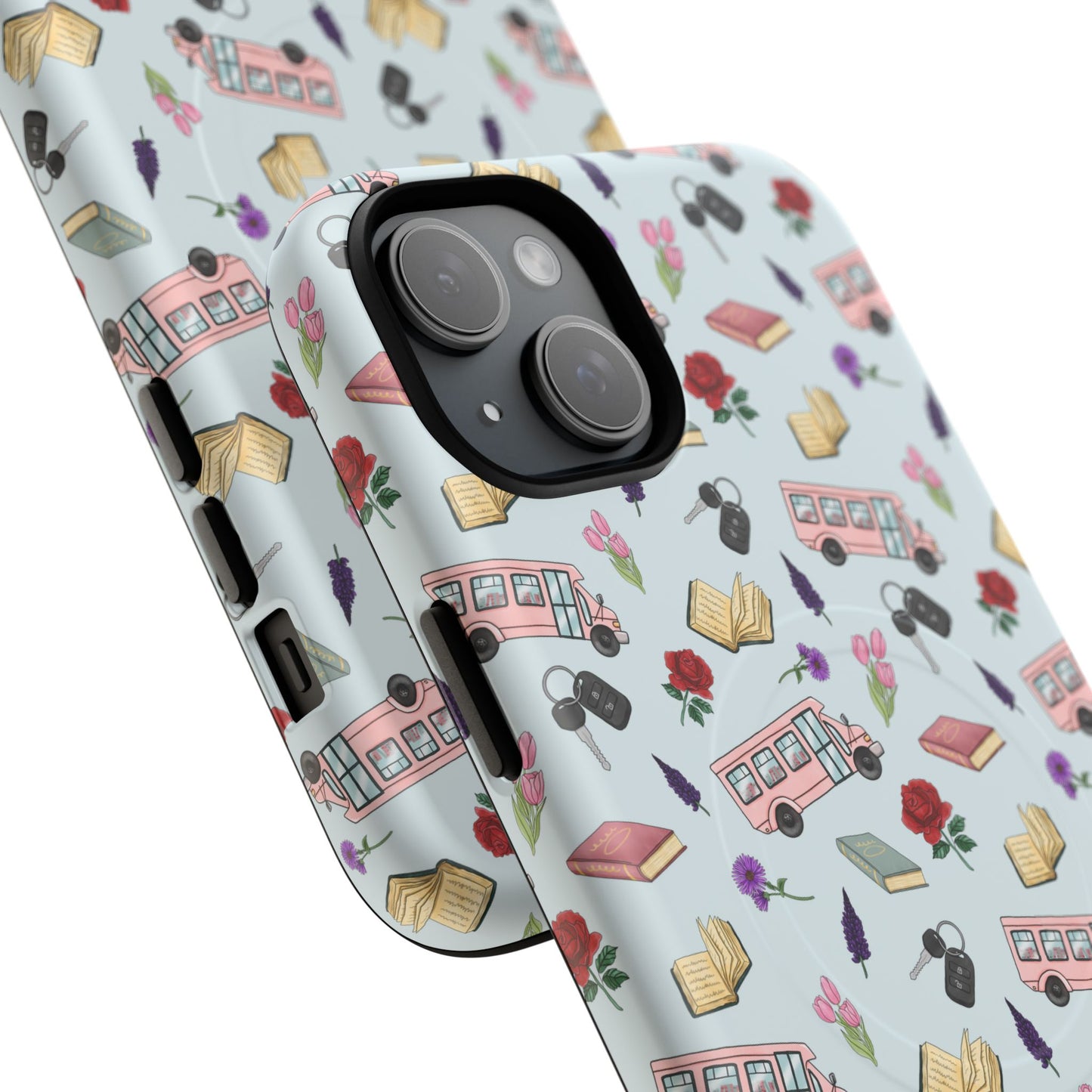 Phone Case — Vintage Book & Travel Pattern Tough Magnetic Case