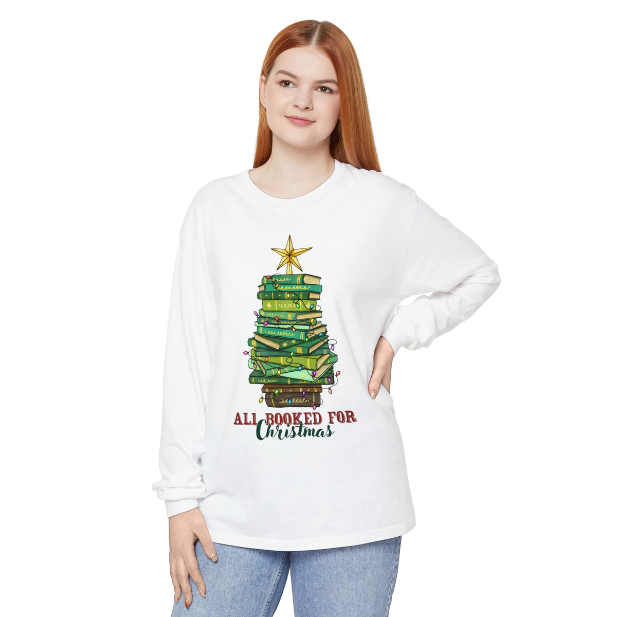 All Booked for Christmas Long Sleeve Tee