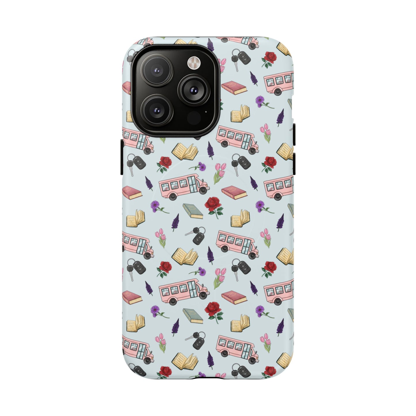Phone Case — Vintage Book & Travel Pattern Tough Magnetic Case