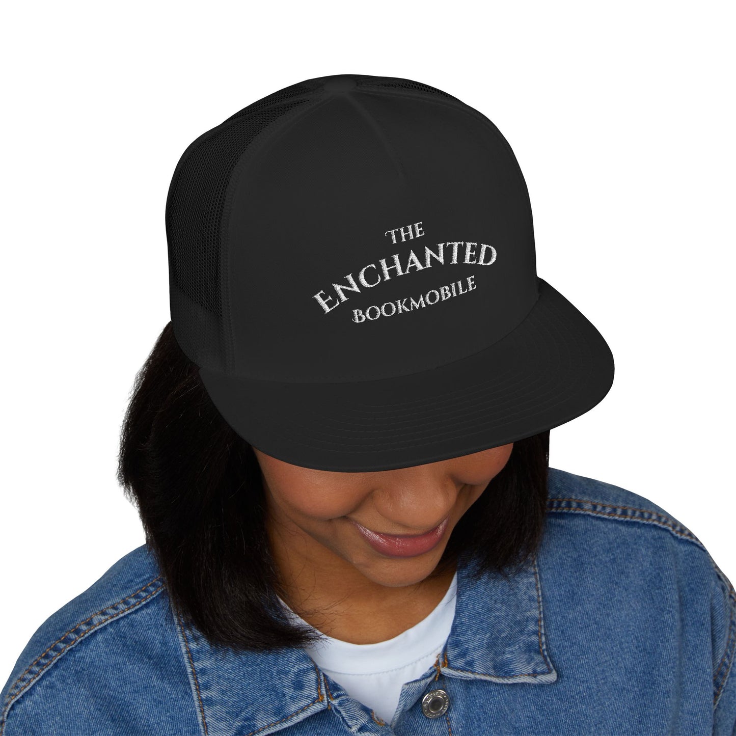 Enchanted Bookmobile Trucker Cap (White Embroidery)