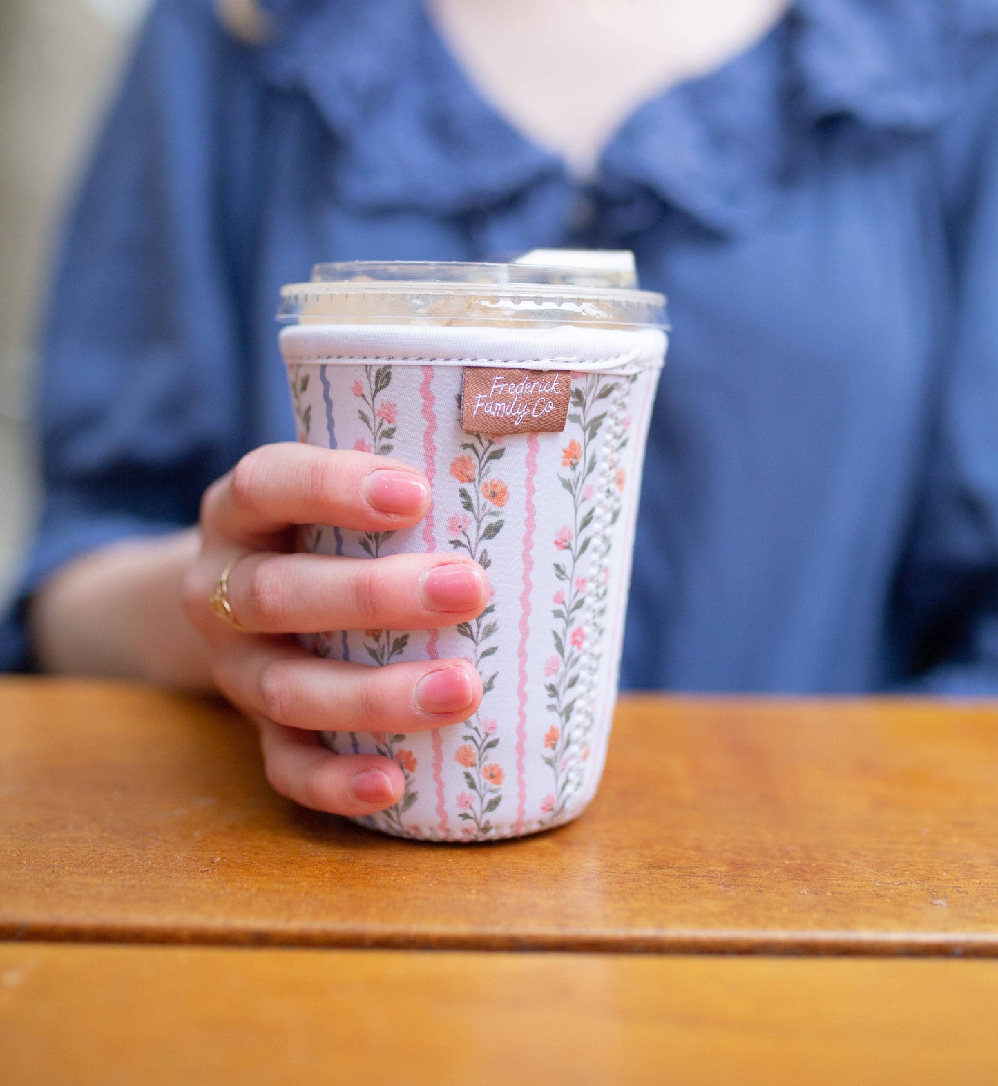 Frederick Family Co. - Reusable Iced Coffee Sleeve, Cute Cup Holder Drink Sleeve, Coffee Lover Gift, Cold Drink Sleeve for Iced Coffee Cups