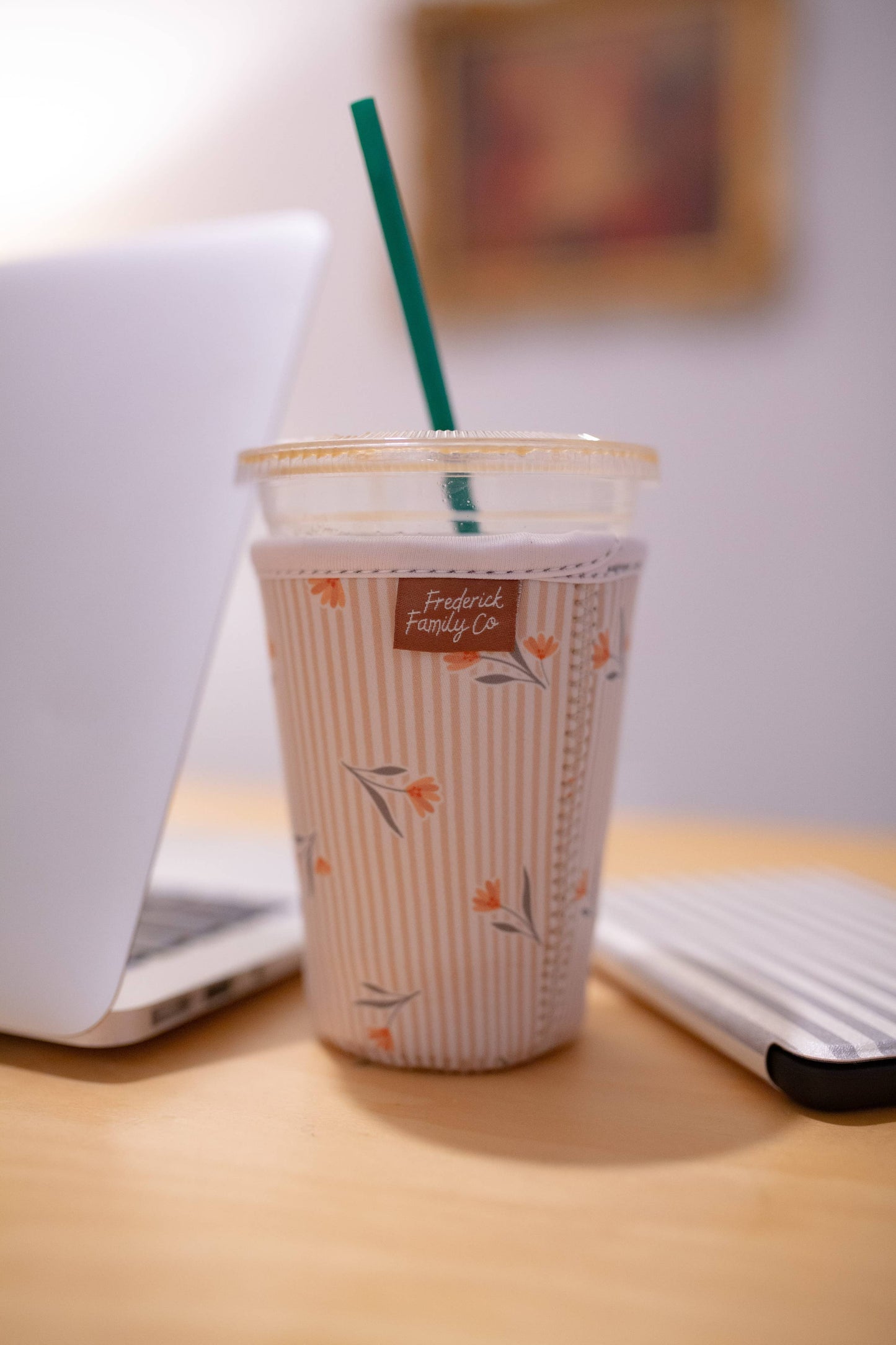 Frederick Family Co. - Reusable Iced Coffee Sleeve, Cute Cup Holder Drink Sleeve, Coffee Lover Gift, Cold Drink Sleeve for Iced Coffee Cups