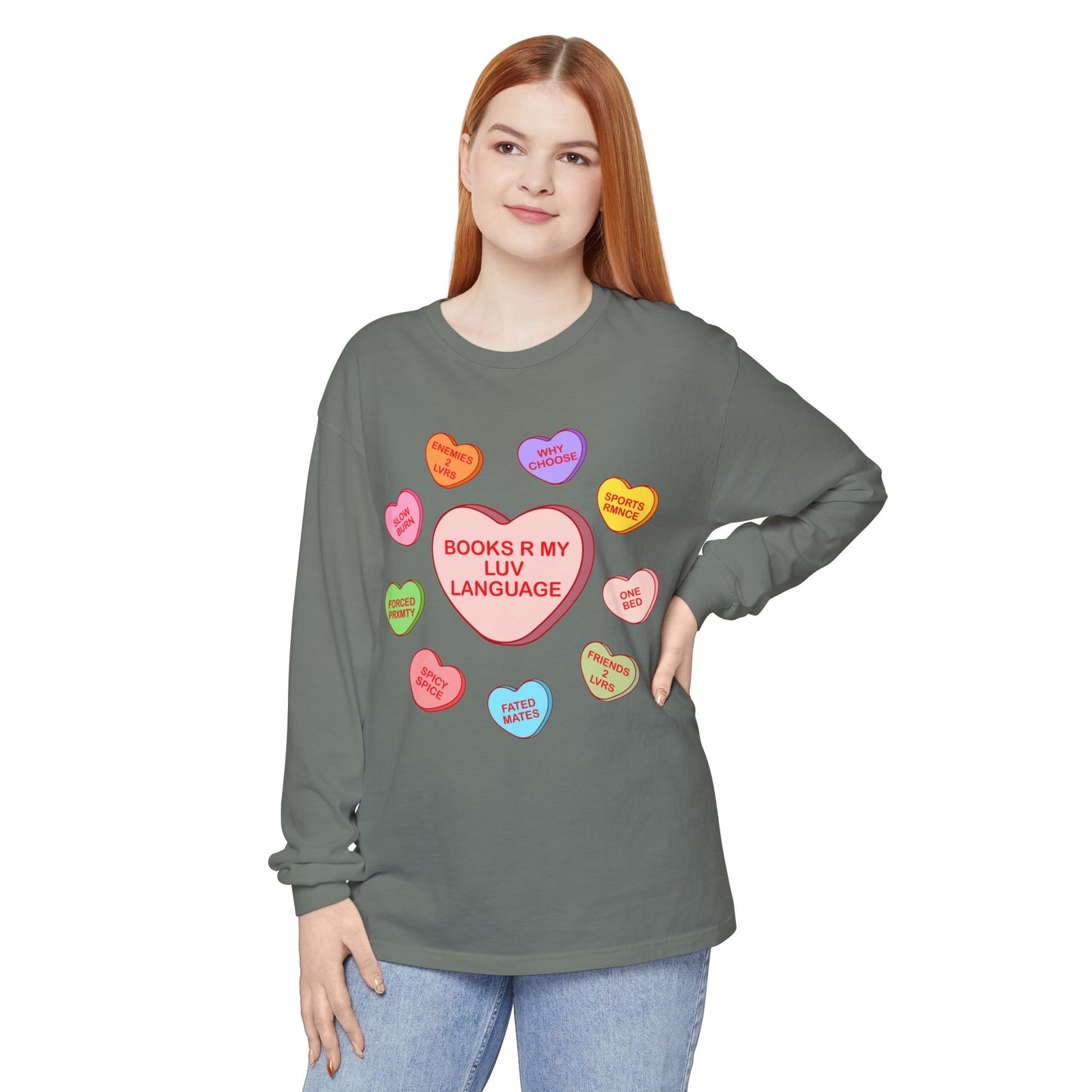 Bookish Candy Heart's Long Sleeve Tee