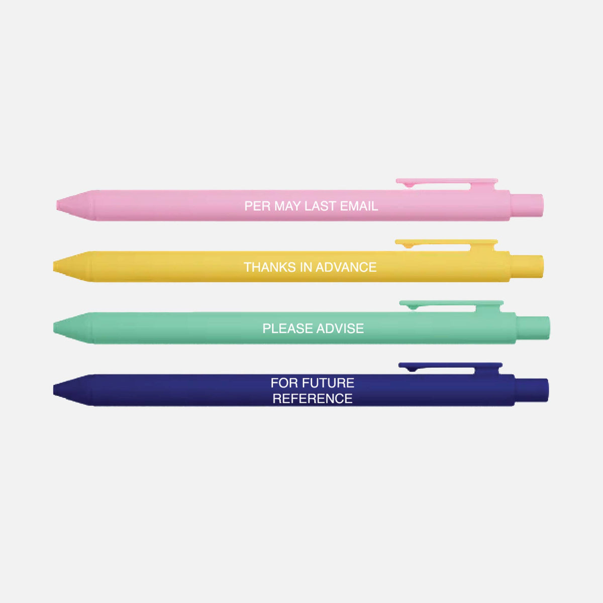 Little Lovelies Studio - Passive Aggressive Office Lingo Pen Set – Set of 4 Black Ink