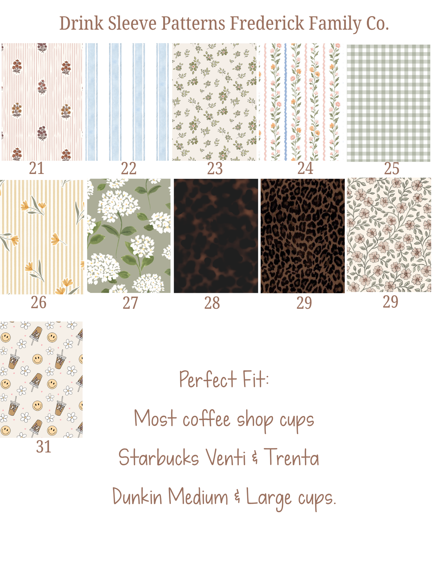 Frederick Family Co. - Reusable Iced Coffee Sleeve, Cute Cup Holder Drink Sleeve, Coffee Lover Gift, Cold Drink Sleeve for Iced Coffee Cups
