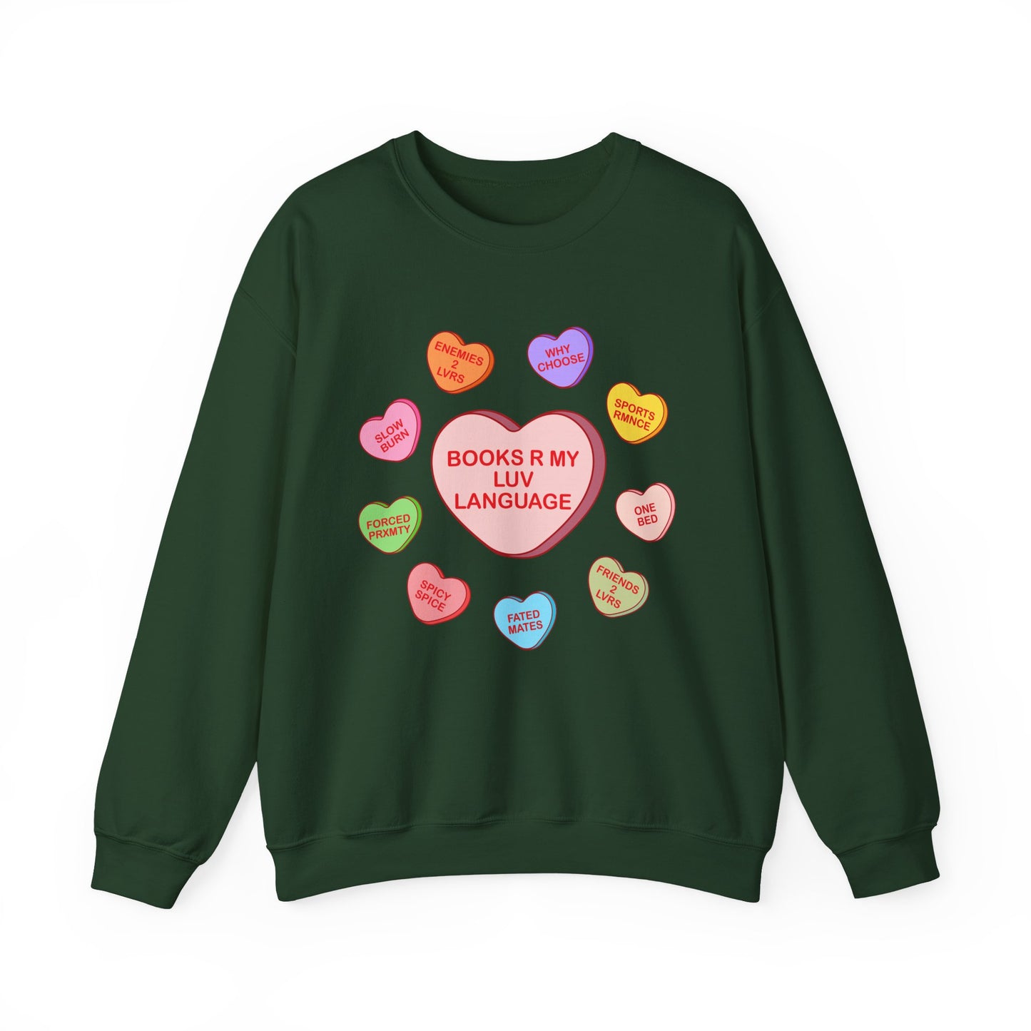 Bookish Candy hearts Crewneck Sweatshirt