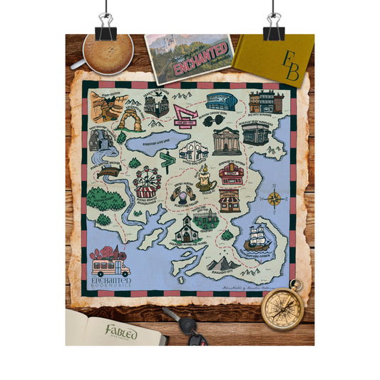 Whimsy on Wheel Adventure Map Poster